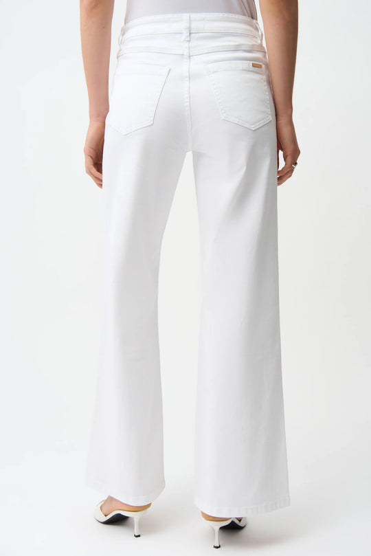 Joseph Ribkoff Goldie Classic Wide Leg Stretch Jean in white
