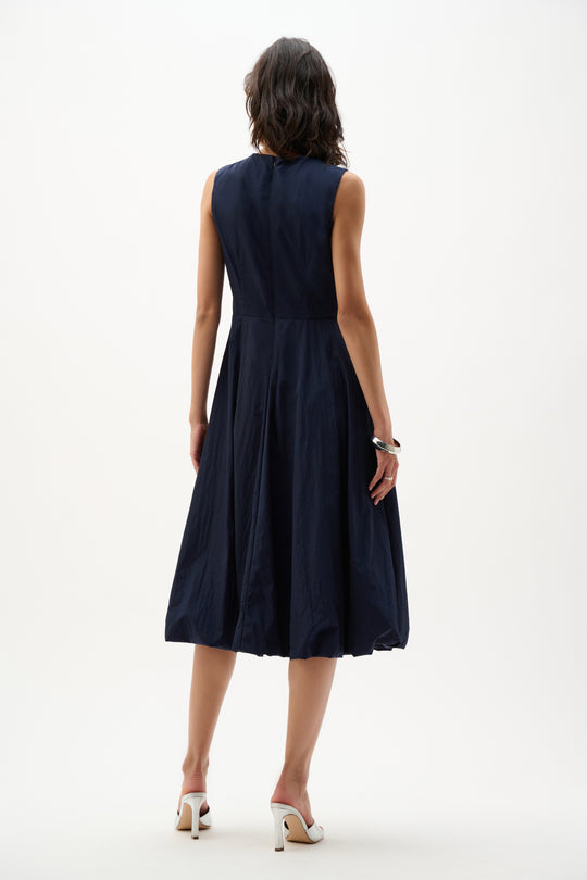 Joseph Ribkoff Parachute A Line Dress with Bubble Hem in Midnight
