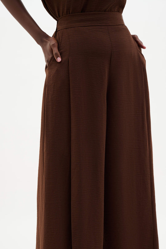 Joseph Ribkoff Gauze Pull On Culotte with Pleats in  Mahogany