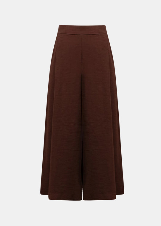 Brown wide-leg pants on a white background