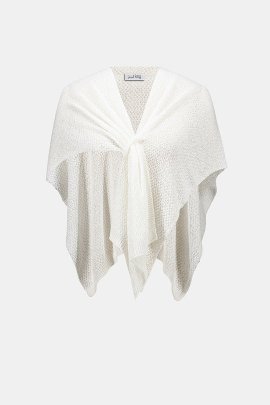Joseph Ribkoff Soft Knit Draped Pull Through Cover Up in Vanilla