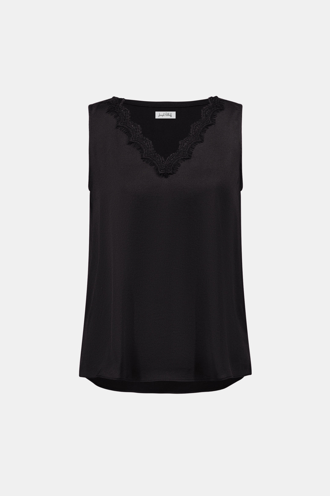 Joseph Ribkoff Recycled Satin Lace V-Neck Cami in Black