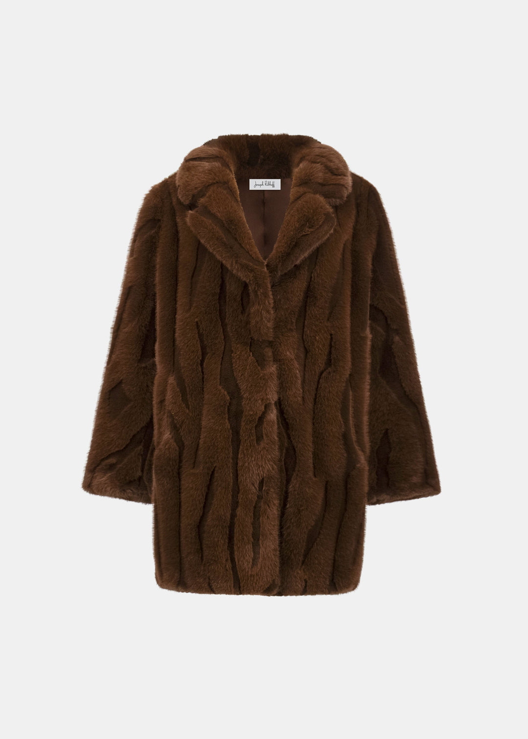 Brown fur coat on a white background