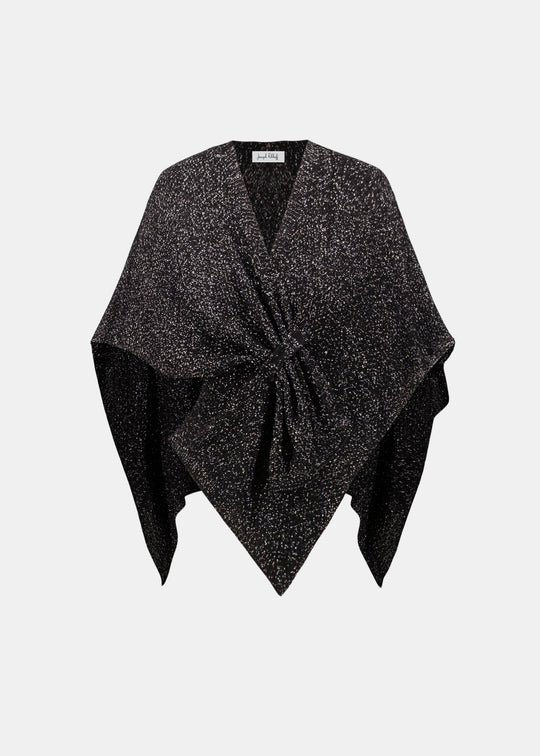 Joseph Ribkoff Draped Knit Coverup in Black/Silver