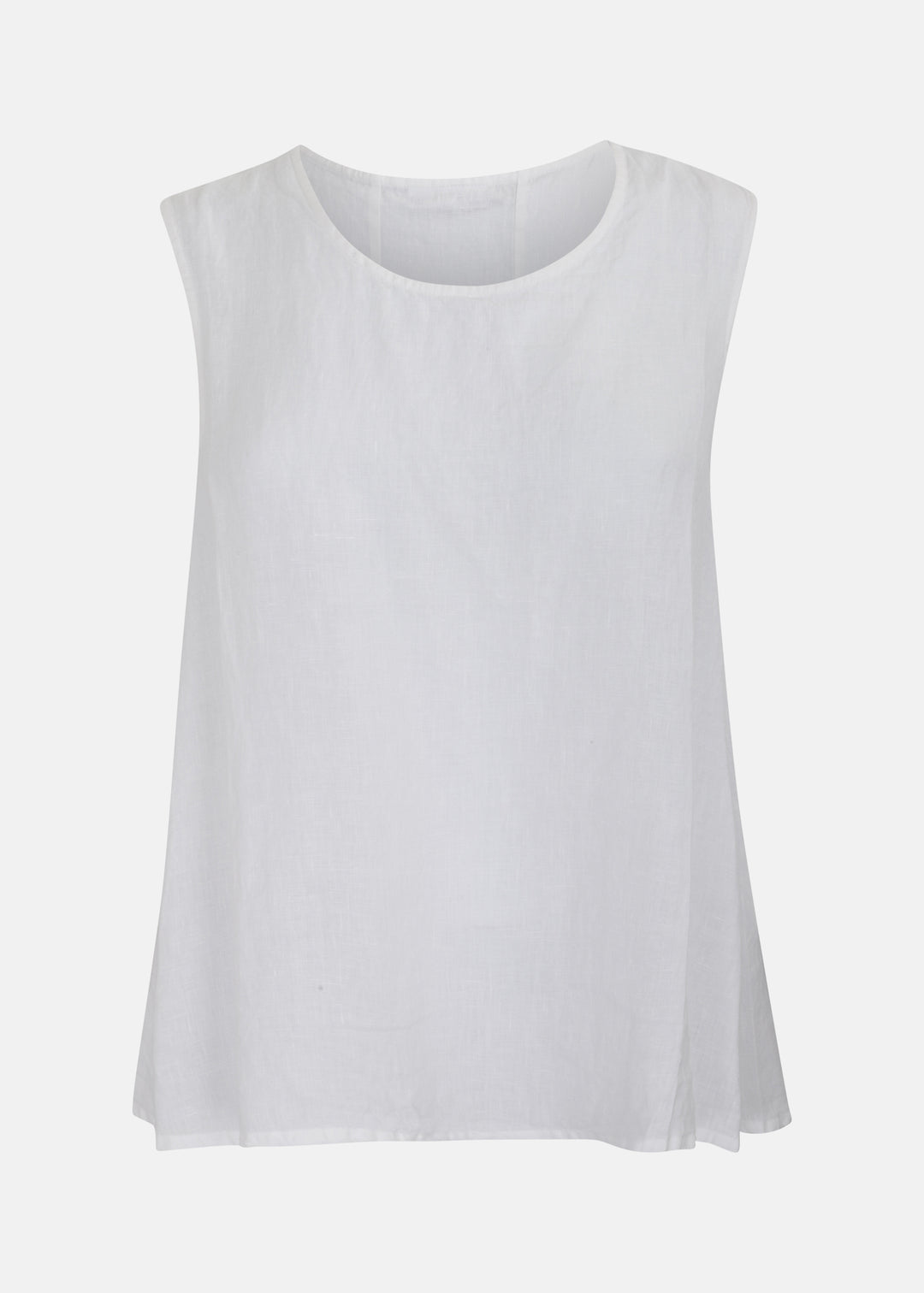 White sleeveless top on a light gray background