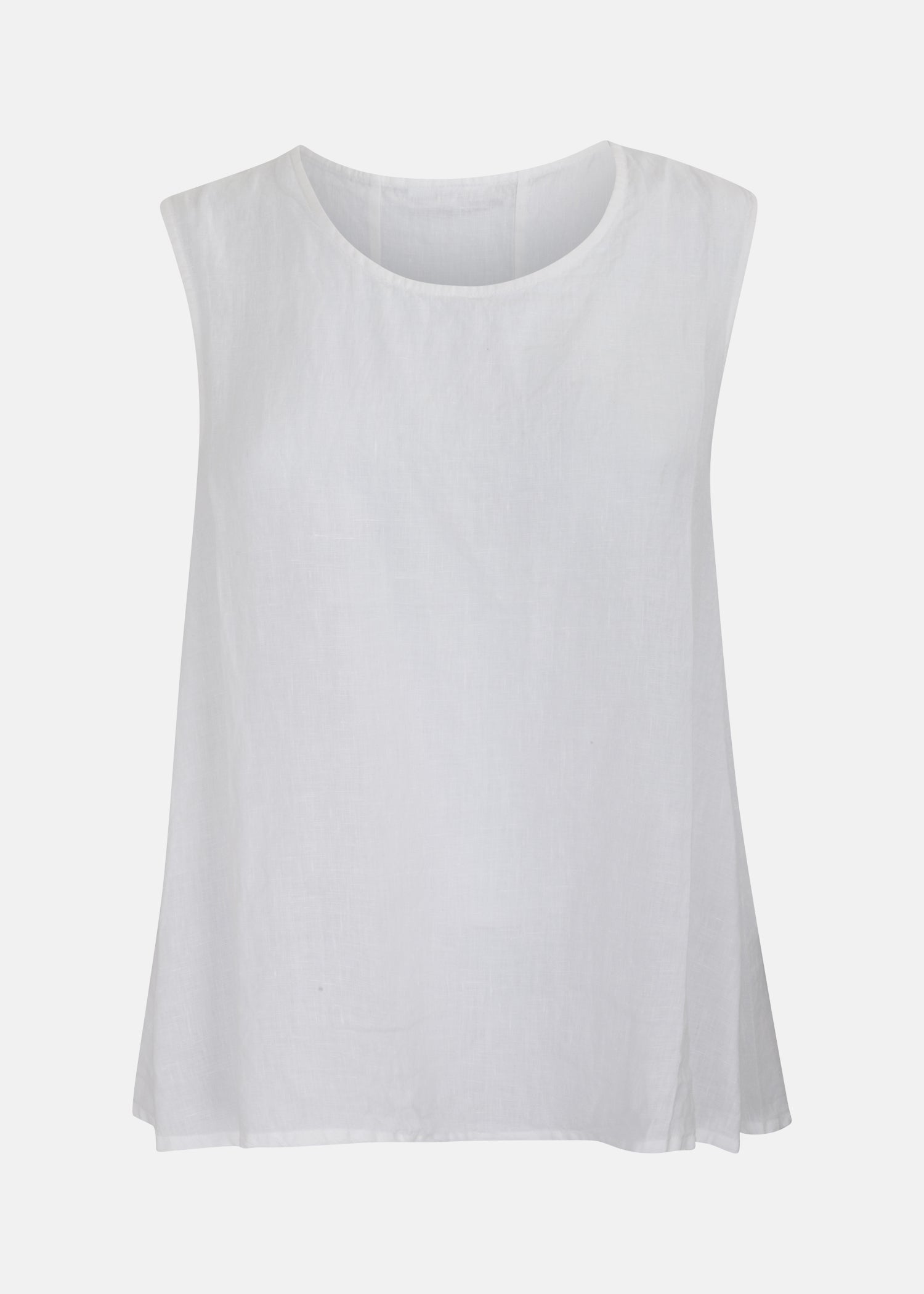 White sleeveless top on a light gray background