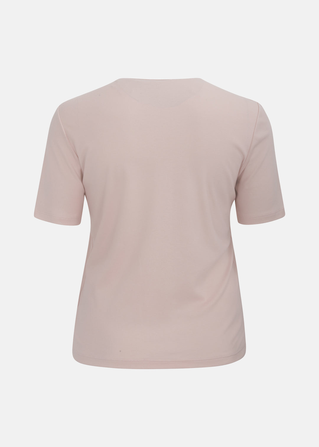 Efixelle Cotton Interlock Short Sleeve Double Front Tee with Scoopneck in Blush