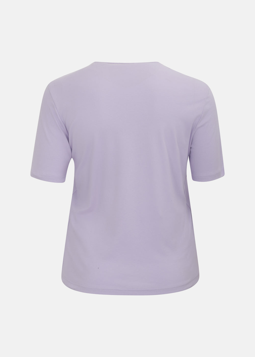 Efixelle Cotton Interlock Short Sleeve Double Front Tee with Scoopneck in Lavender