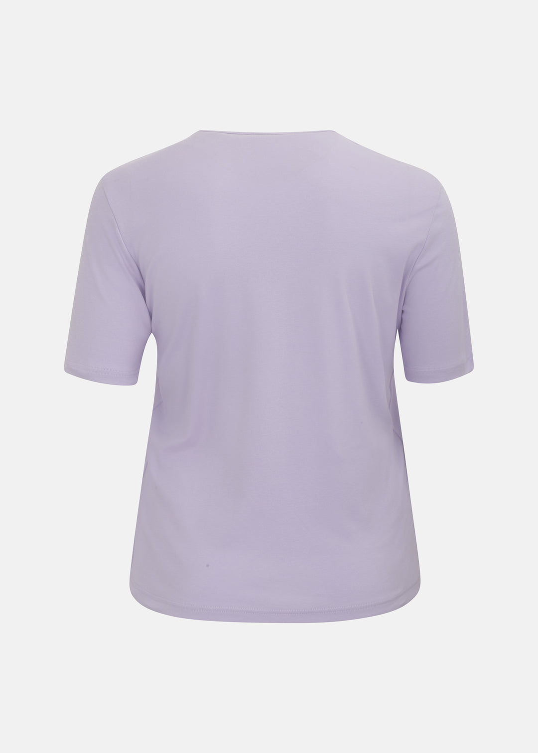 Efixelle Cotton Interlock Short Sleeve Double Front Tee with Scoopneck in Lavender