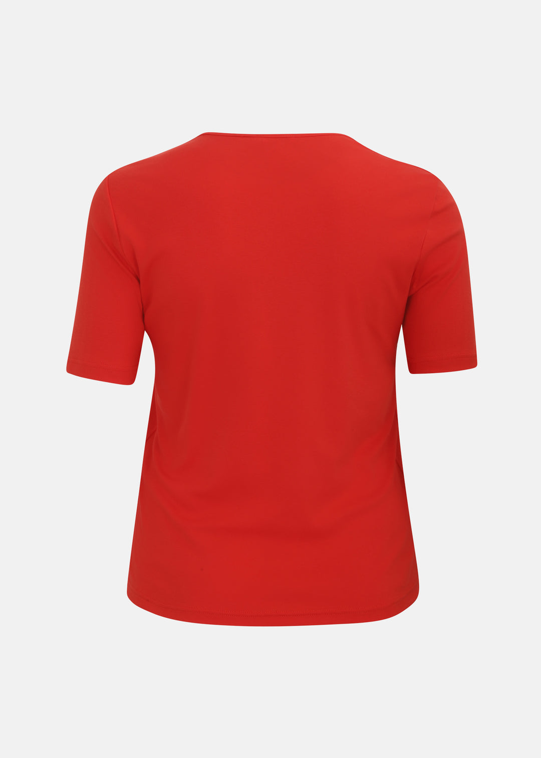 Efixelle Cotton Interlock Short Sleeve Double Front Tee with Scoopneck in Red