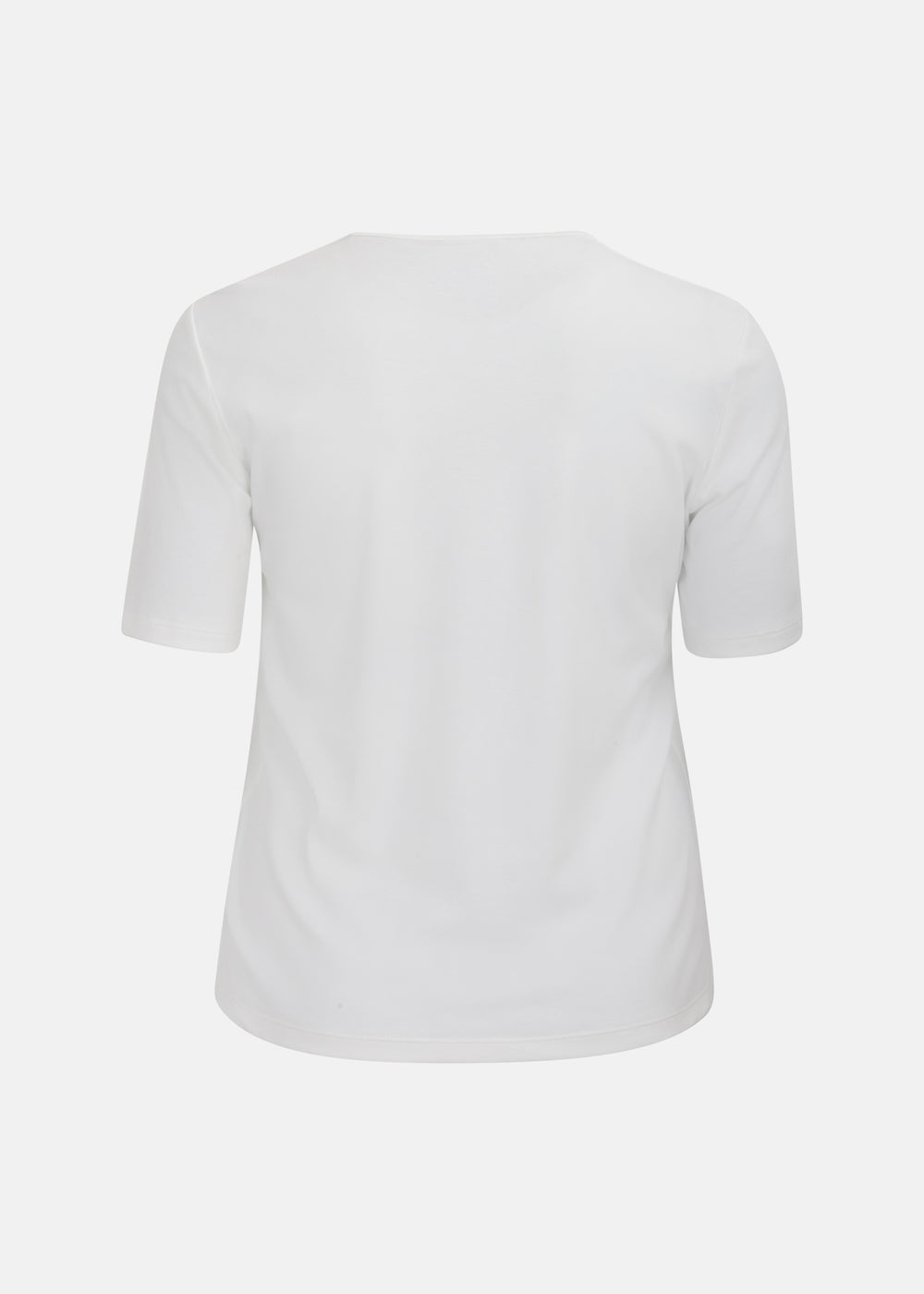 Efixelle Cotton Interlock Short Sleeve Double Front Tee with Scoopneck in Soft White