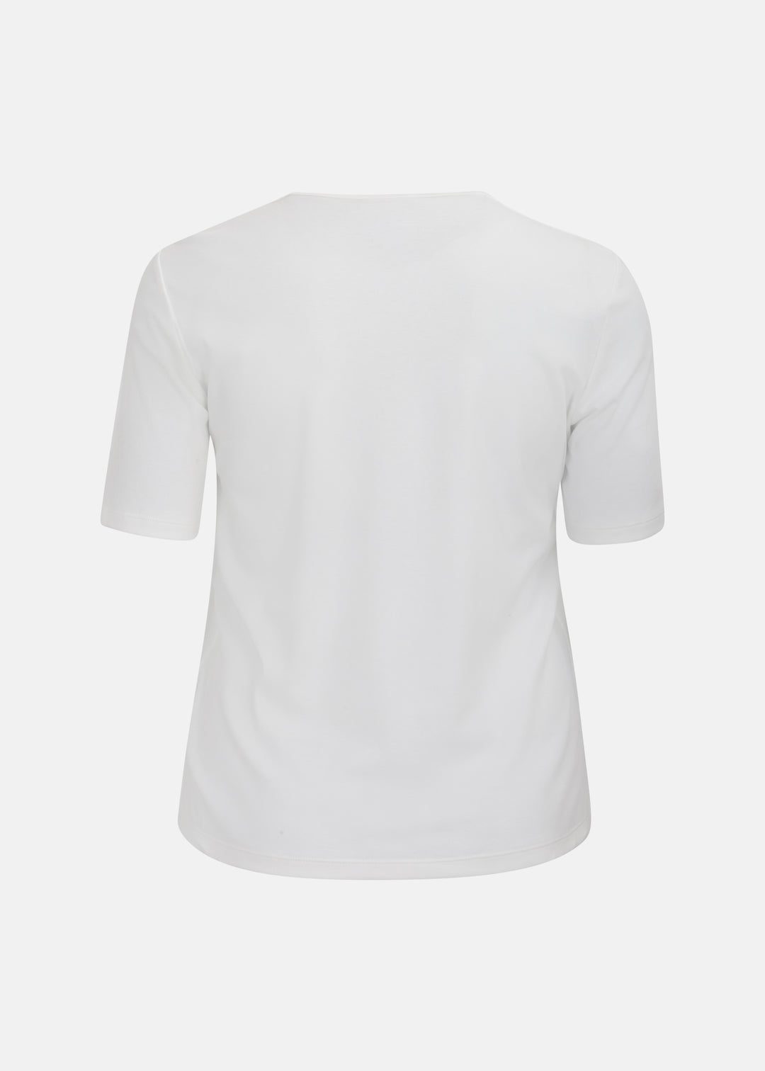 Efixelle Cotton Interlock Short Sleeve Double Front Tee with Scoopneck in Soft White