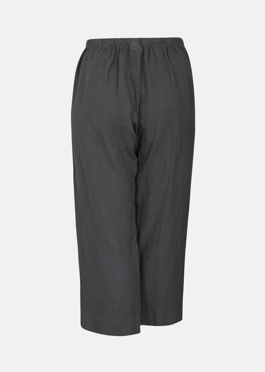 Bryn Walker Light Linen Capri Pant in Zinc