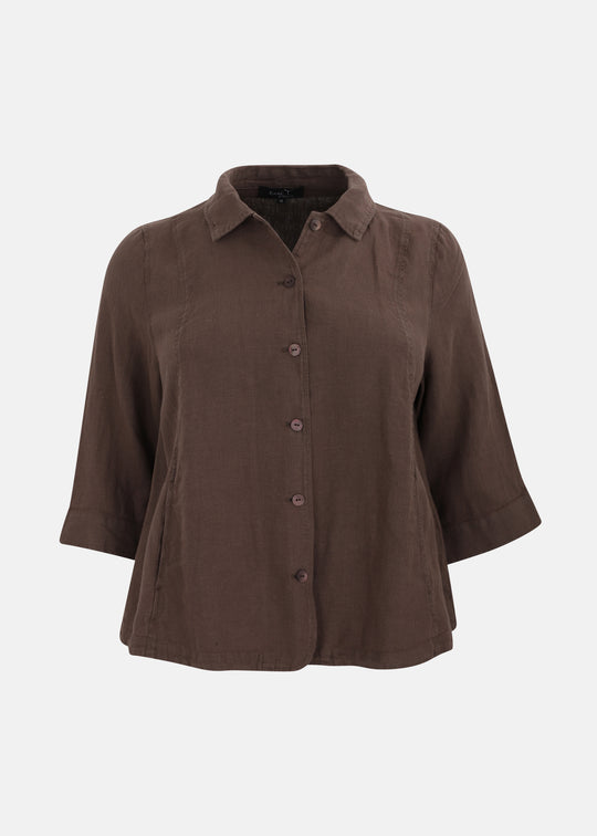 Toni T. Pure Linen A-Line Jacket in Mocha