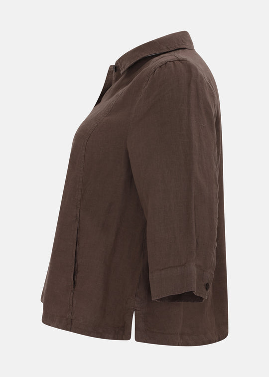 Toni T. Pure Linen A-Line Jacket in Mocha