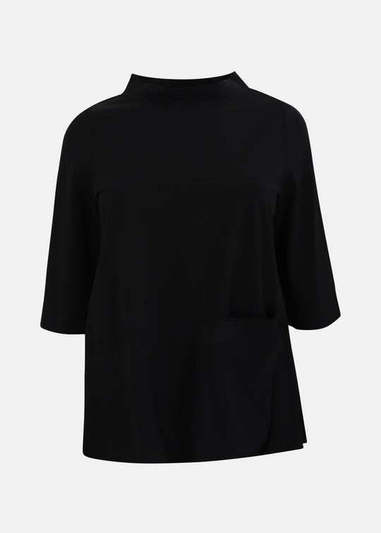 Toni T. Technical Stretch Tunic with three-quarter sleeves in Black