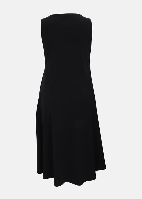Toni T. Technical Stretch Sleeveless Dress with Gathered Pocket in Black