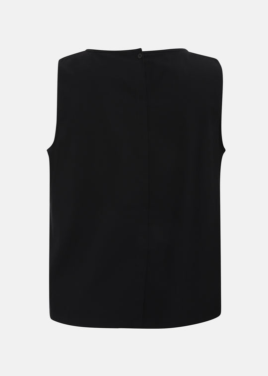 Toni T. Stretch Poplin Basic Tank in Black