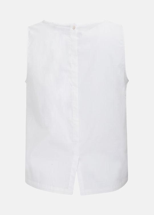 Toni T. Stretch Poplin Basic Tank in White