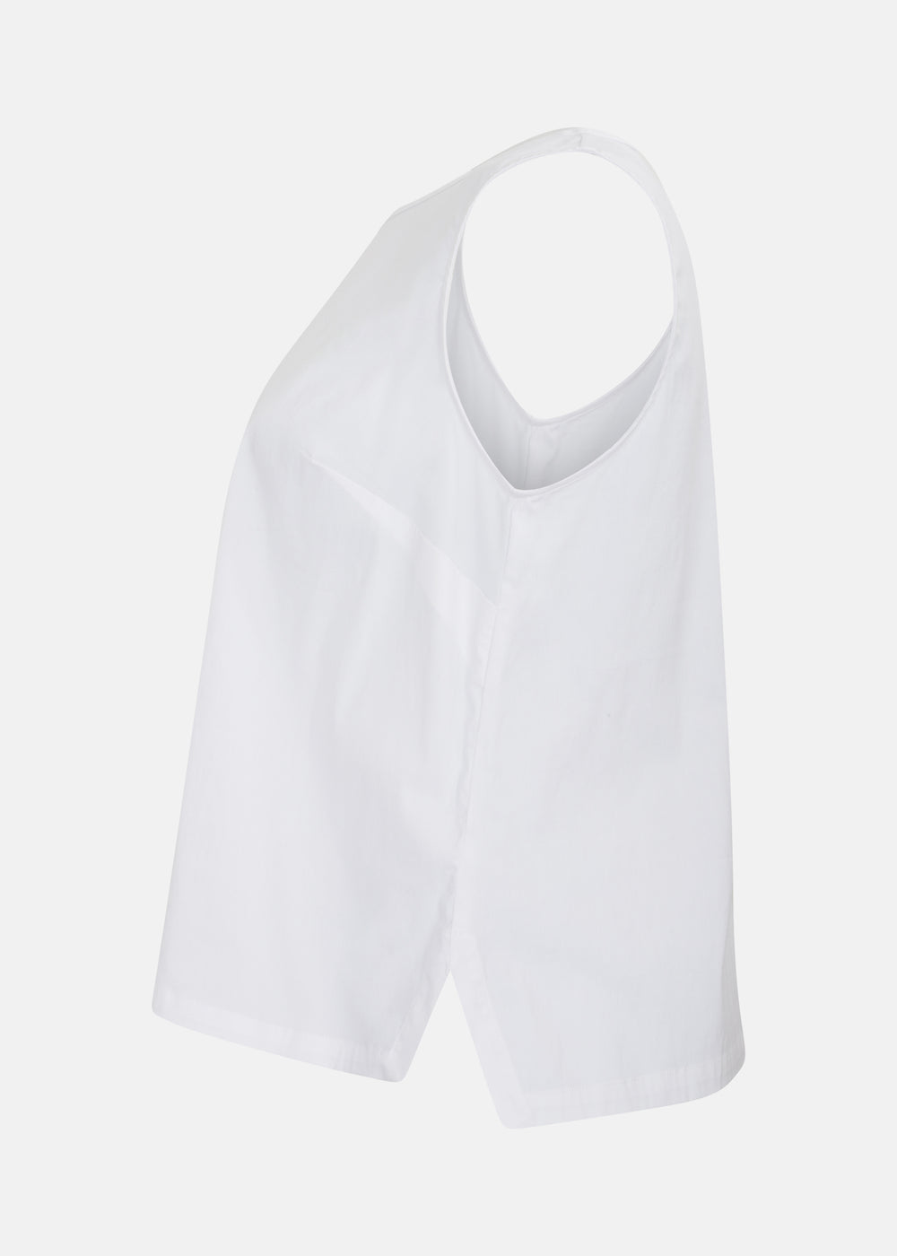 Toni T. Stretch Poplin Basic Tank in White