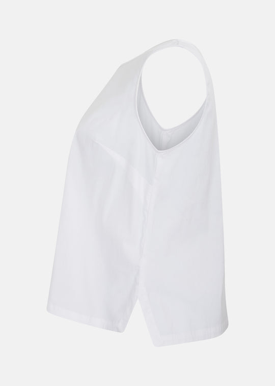 Toni T. Stretch Poplin Basic Tank in White