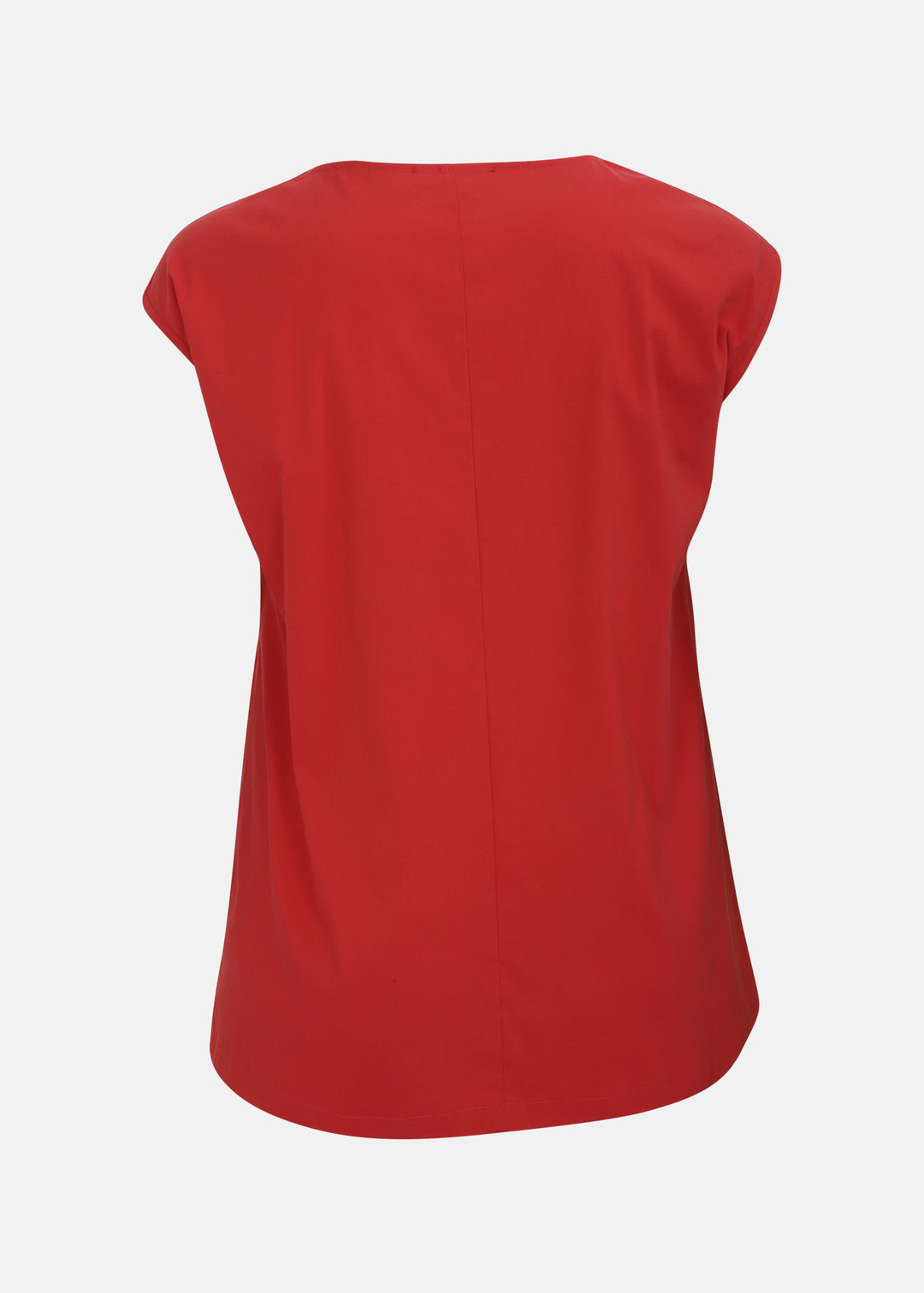 Toni T. Stretch Poplin Pleat Front Sleeveless Top in Red