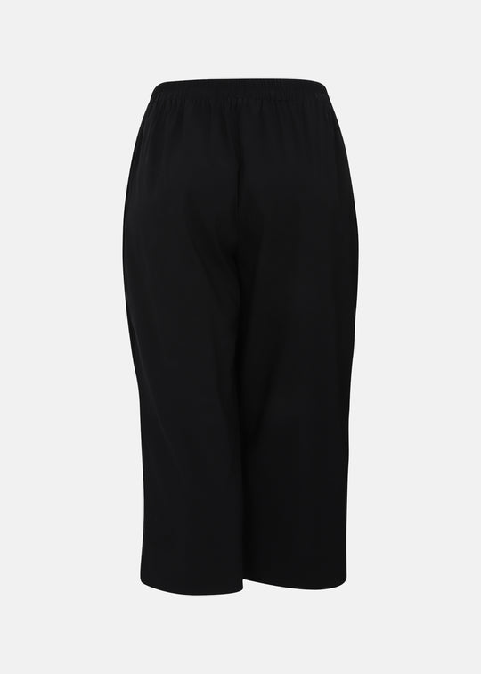 Toni T. Stretch Poplin Crop Pant with side Slit in Black
