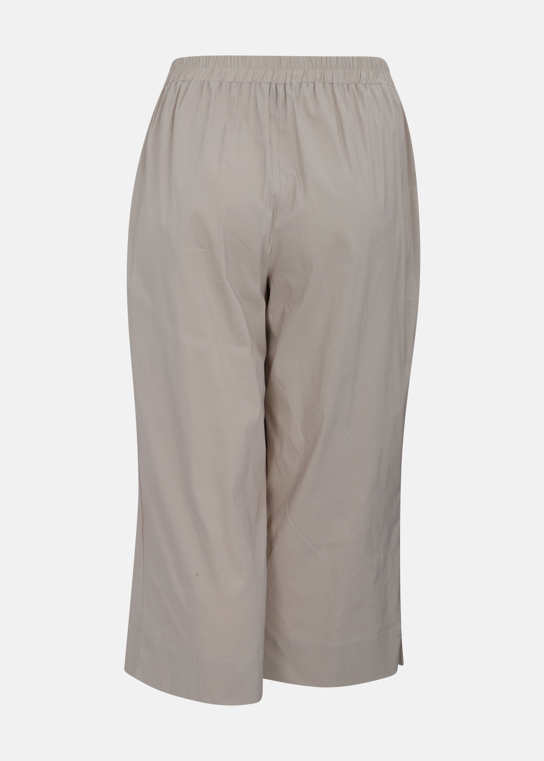 Toni T. Stretch Poplin Crop Pant with Slit and Pockets in Sand