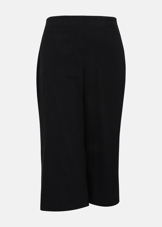 Toni T. Stretch Poplin Crop Pant with side Slit in Black