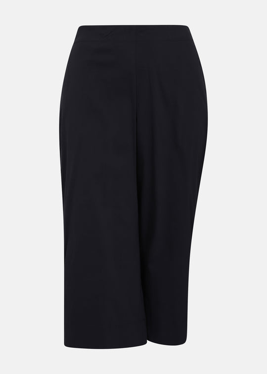 Toni T. Stretch Poplin Crop Pant with Slit and Pockets in Night Blue