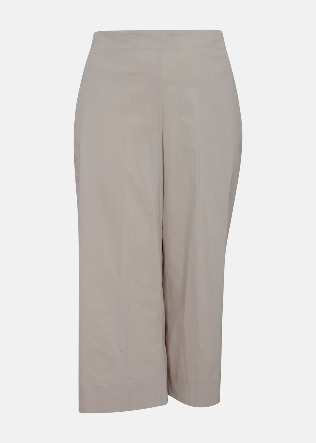 Toni T. Stretch Poplin Crop Pant with Slit and Pockets in Sand