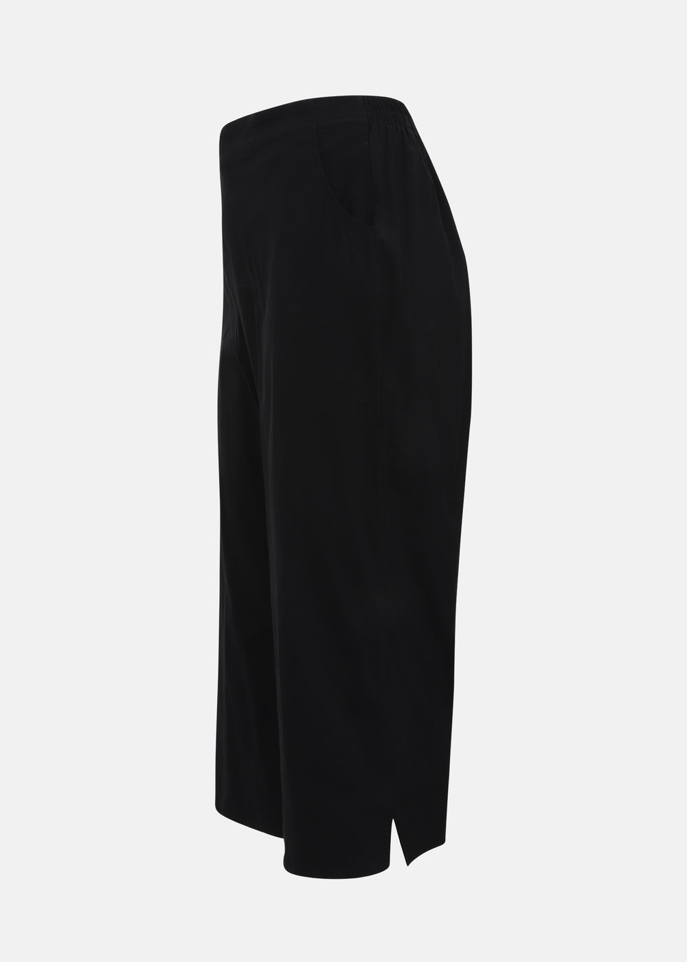 Toni T. Stretch Poplin Crop Pant with side Slit in Black