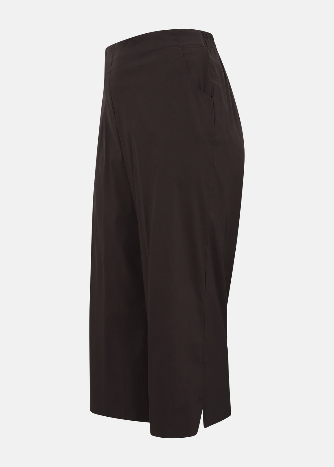 Toni T. Stretch Poplin Crop Pant with Slit and Pockets in Coffee