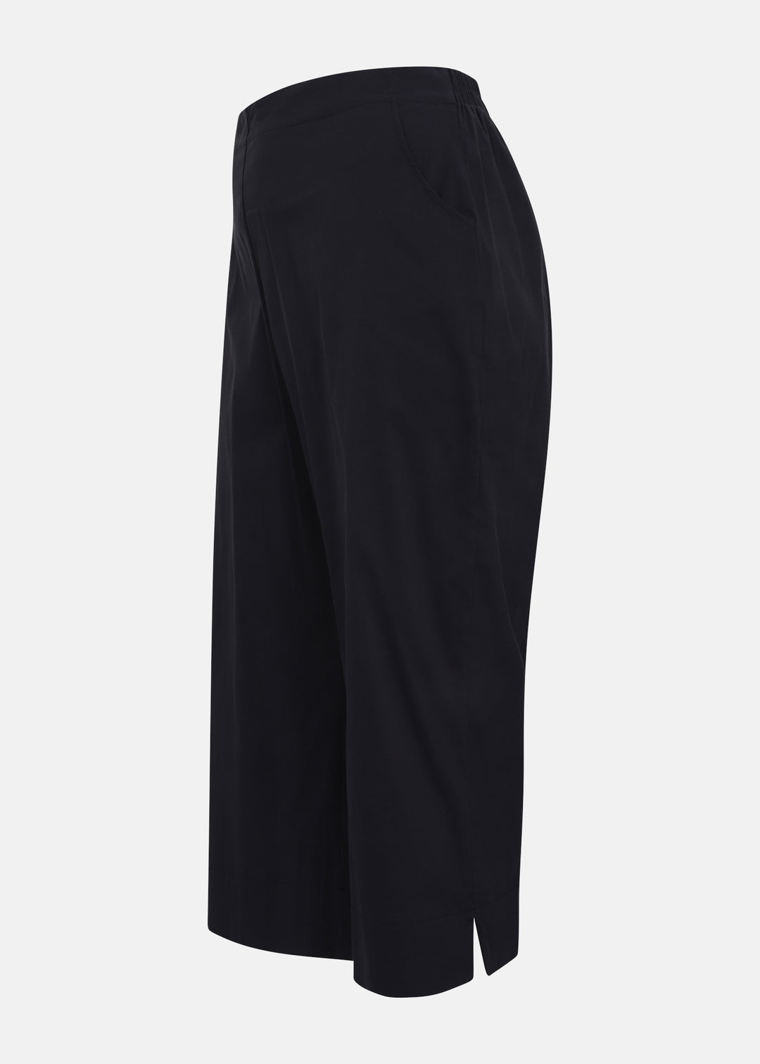 Toni T. Stretch Poplin Crop Pant with Slit and Pockets in Night Blue