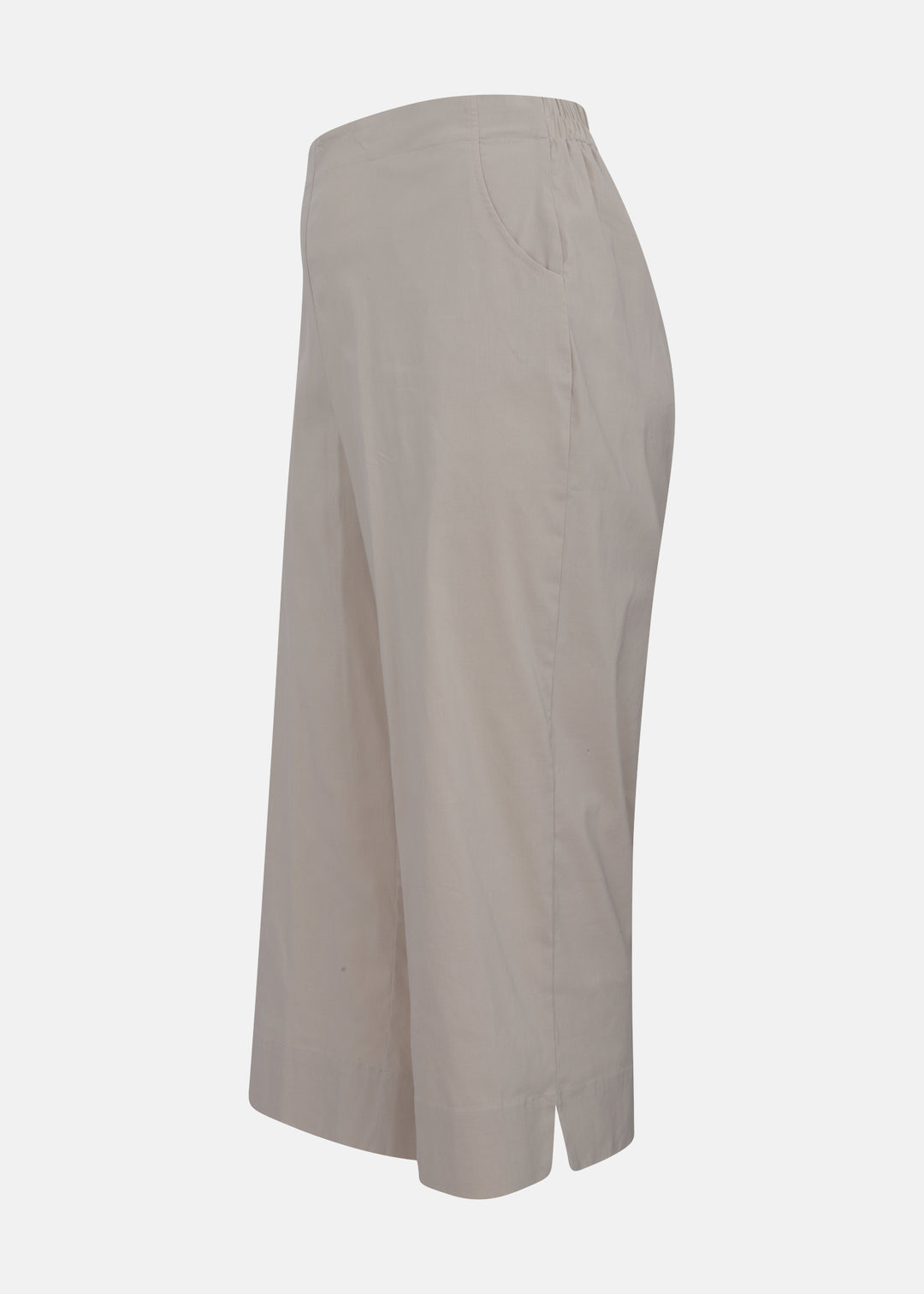 Toni T. Stretch Poplin Crop Pant with Slit and Pockets in Sand