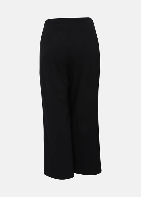 Toni T. Stretch Poplin Wide Leg Pant in Black