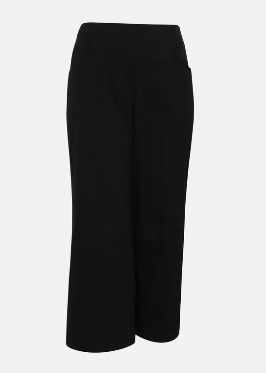 Toni T. Stretch Poplin Wide Leg Pant in Black