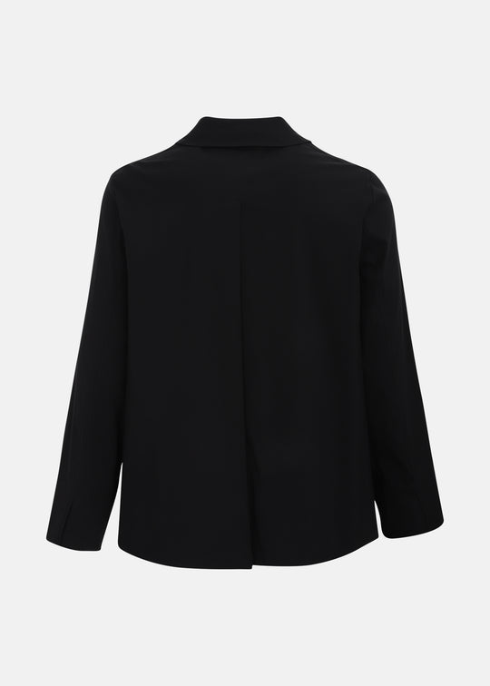 Toni T. Stretch Poplin Jacket with pleat back in Black