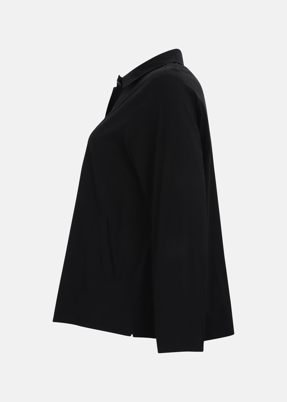 Toni T. Stretch Poplin Jacket with pleat back in Black