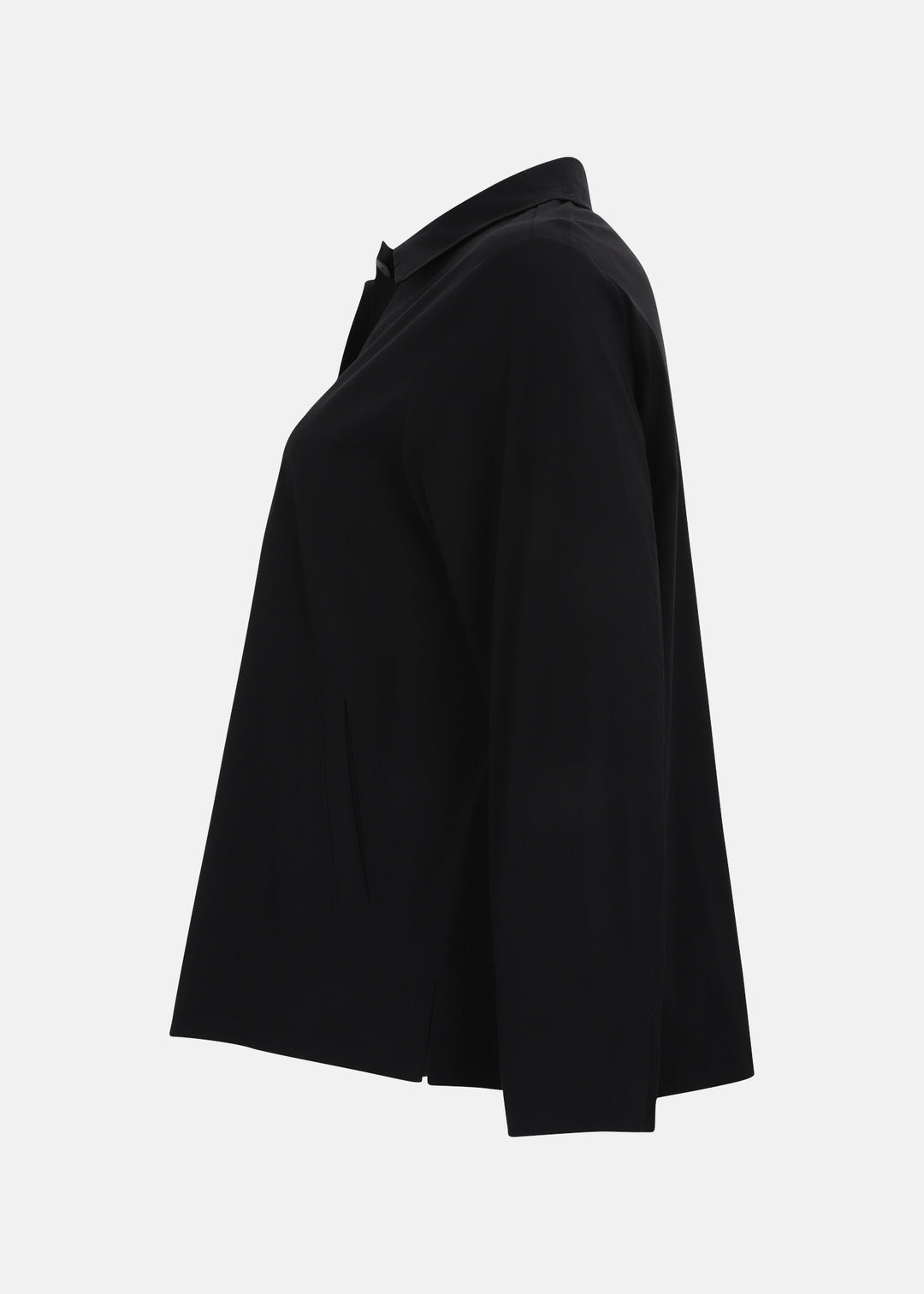 Toni T. Stretch Poplin Jacket with pleat back in Black