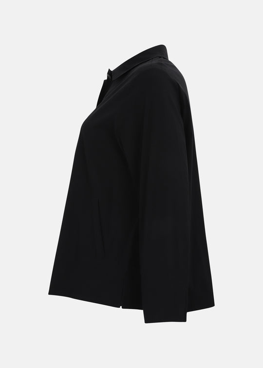 Toni T. Stretch Poplin Jacket with pleat back in Black