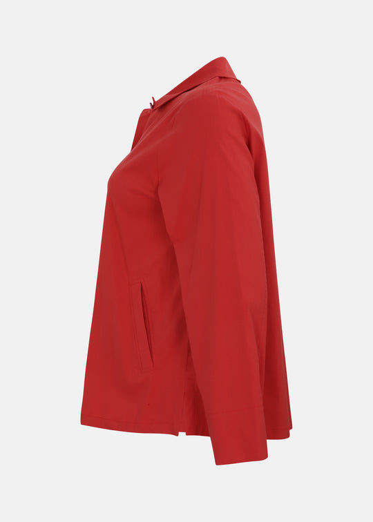Toni T. Stretch Poplin Jacket with pleat back in Red