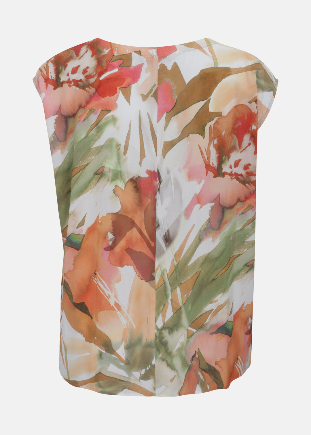 Toni T. Watercolor printed viscose top in Red print