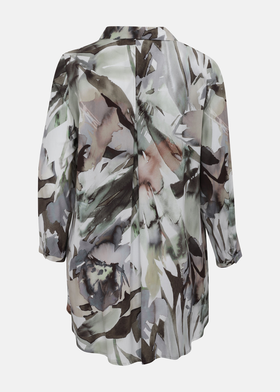 Toni T. Watercolor Long Sleeve Big shirt in Coffee Print