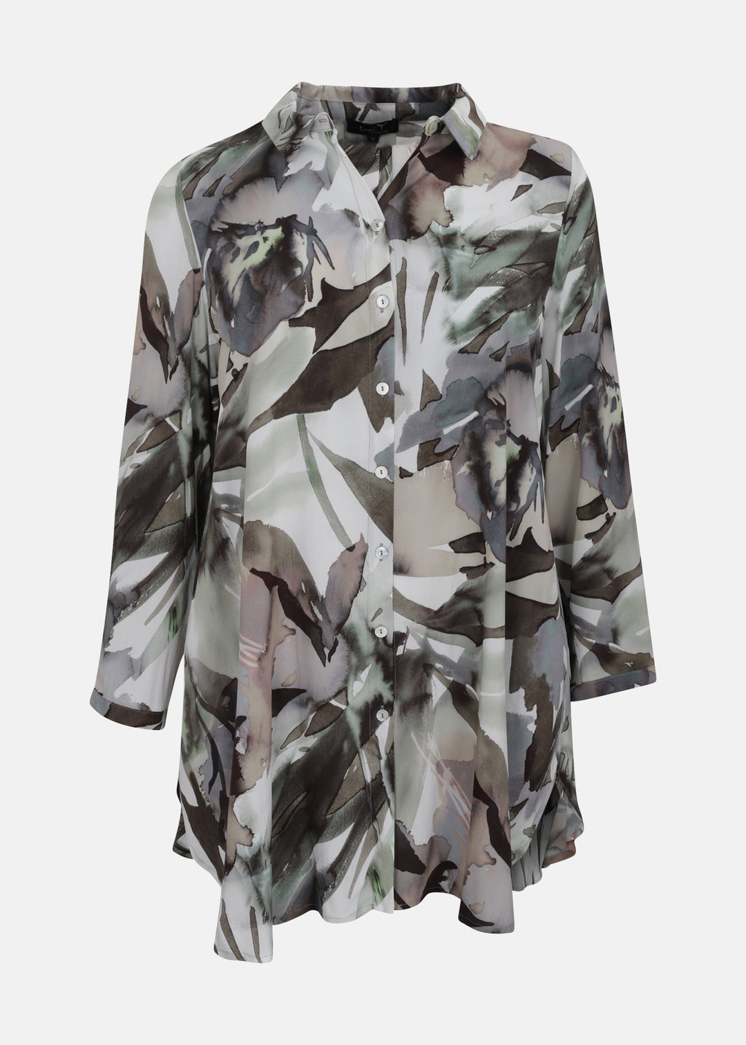 Toni T. Watercolor Long Sleeve Big shirt in Coffee Print