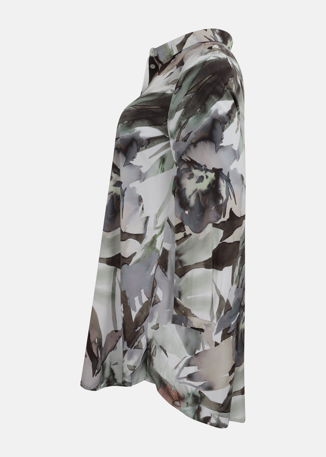 Toni T. Watercolor Long Sleeve Big shirt in Coffee Print