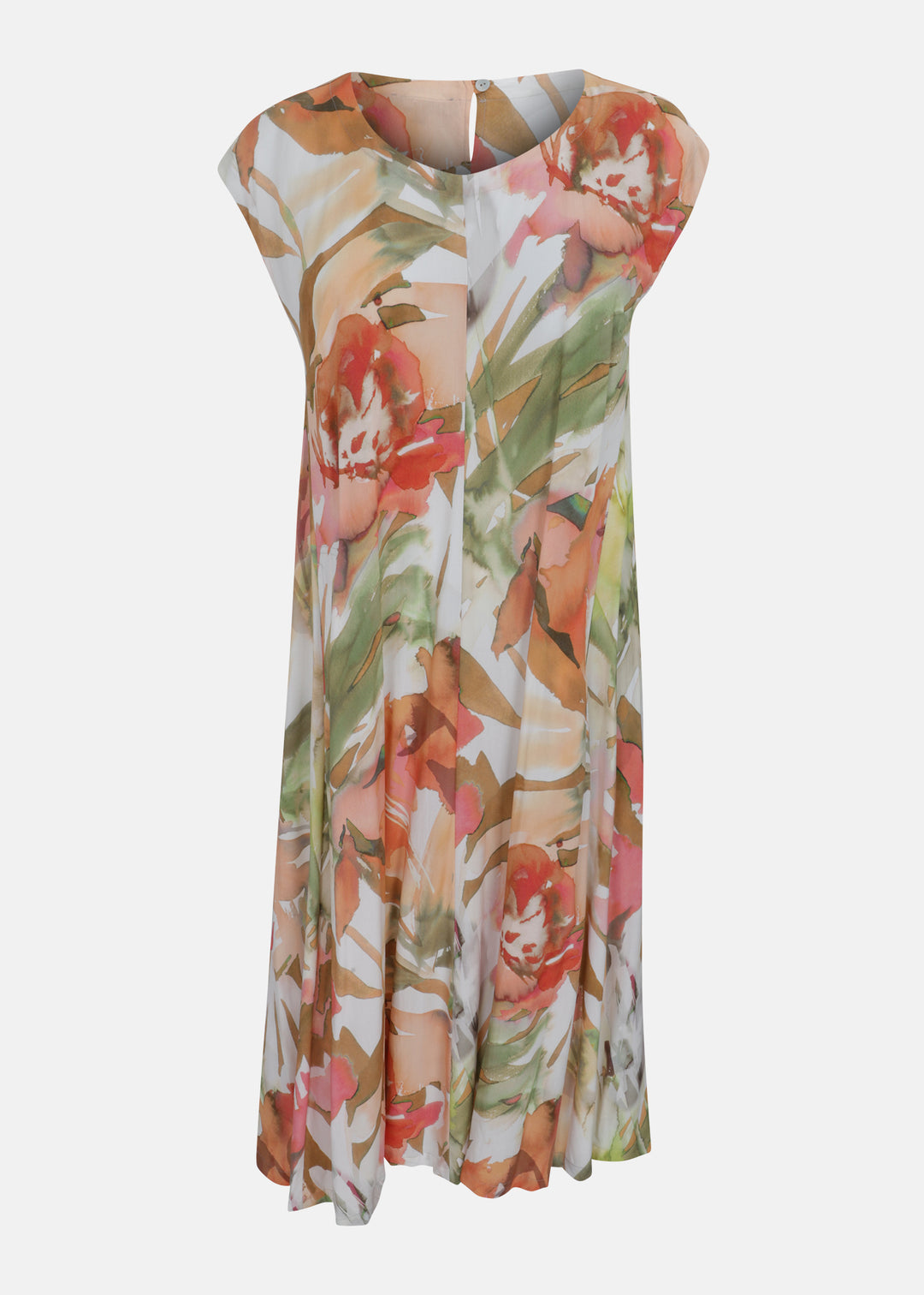 Toni T. Watercolor Cap Sleeve Dress in Red Print