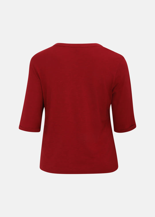 Sanctuary Dolce Notch Neck Tee in Red Berry