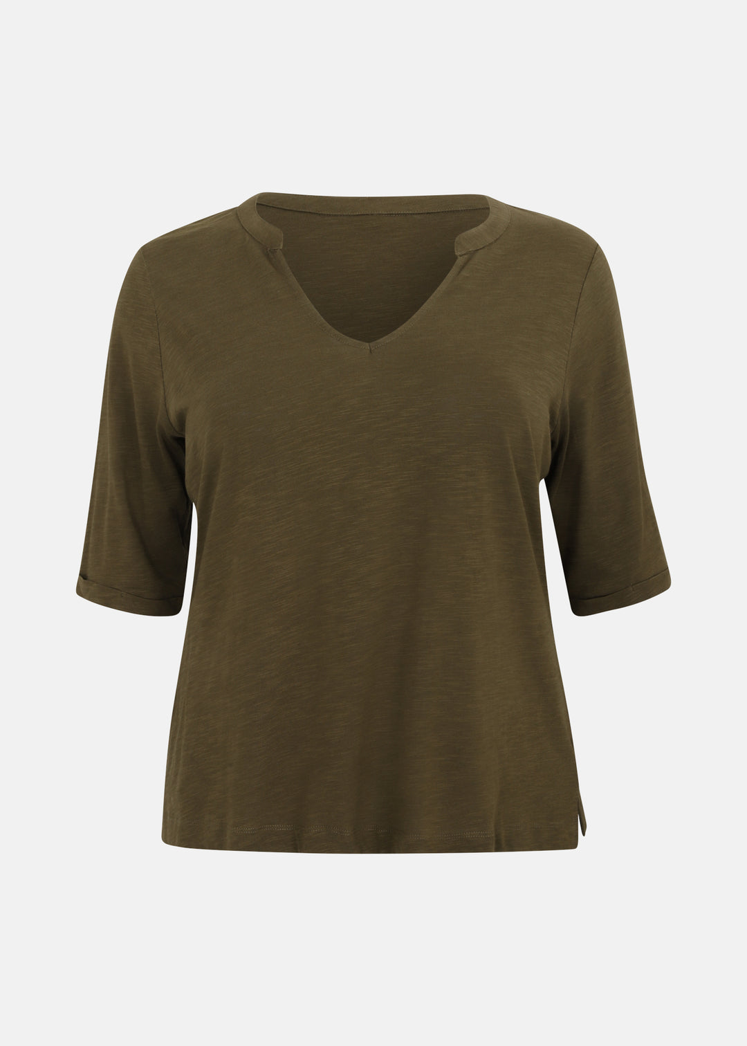 Sanctuary Dolce Notch Neck Tee in Forage Green
