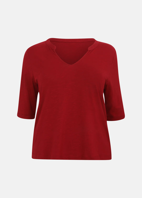 Sanctuary Dolce Notch Neck Tee in Red Berry